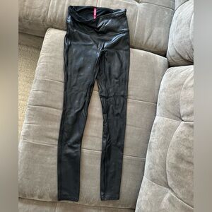 Spanx Black Faux Leather Leggings - Small - barely worn!